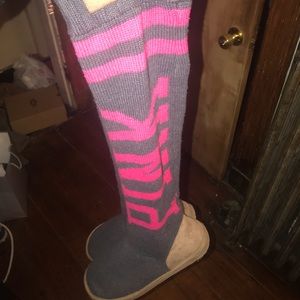 Pink high knee slippers
